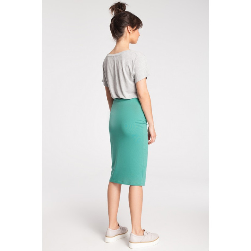 B019 Dresowa spódniczka ołówkowa - zielona