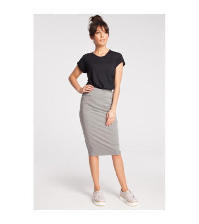 B019 Dresowa spódniczka ołówkowa - szara
