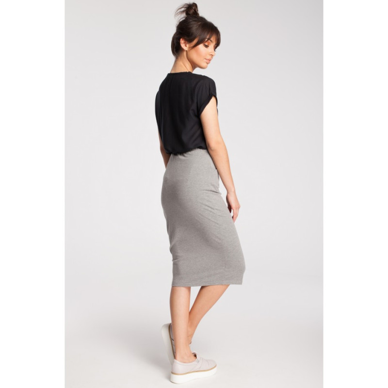 B019 Dresowa spódniczka ołówkowa - szara