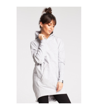 B021 Bawełniana tunika z kapturem - popielaty