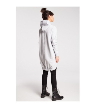 B021 Bawełniana tunika z kapturem - popielaty