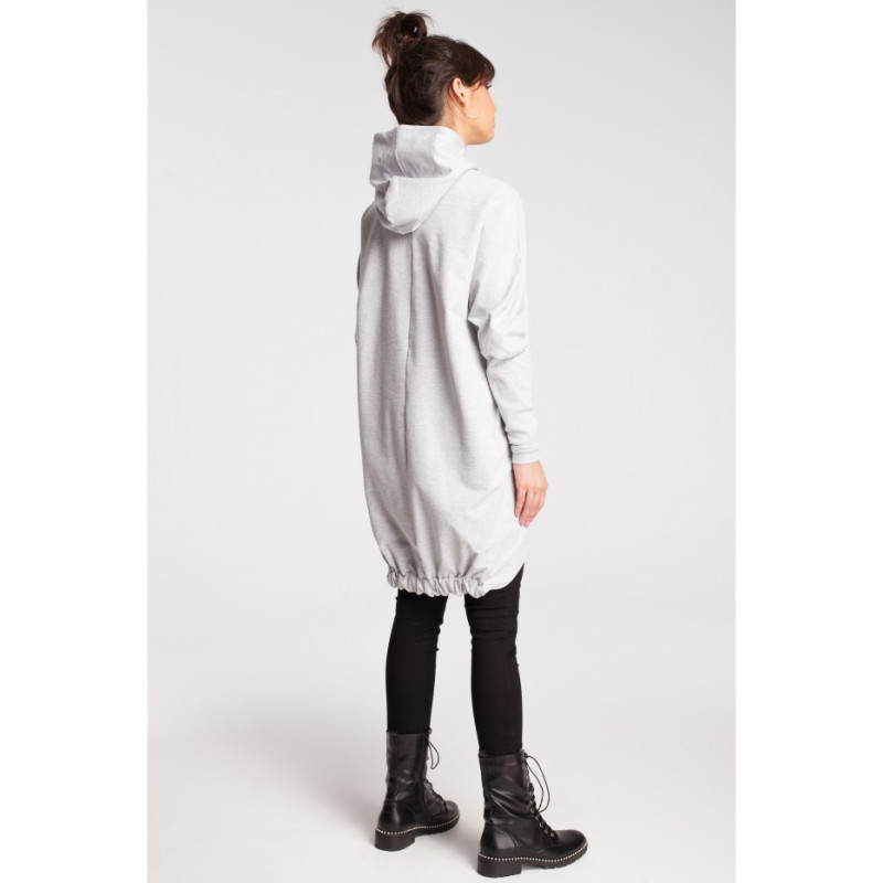 B021 Bawełniana tunika z kapturem - popielaty