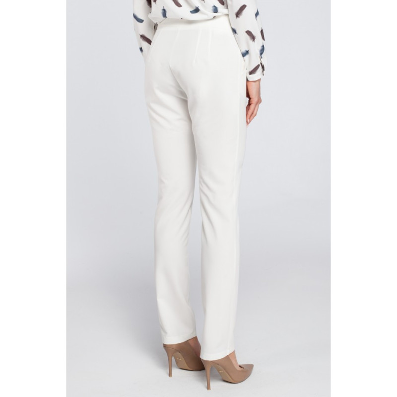 M303 Eleganckie spodnie cygaretki - ecru