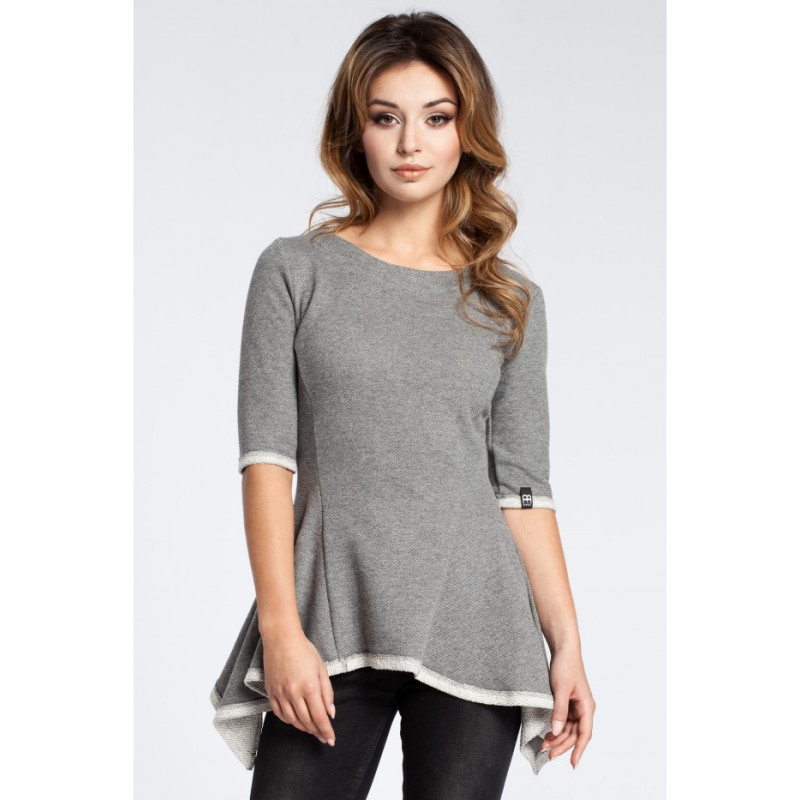 B041 Kobieca bluzka baskinka - szara