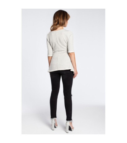 B041 Kobieca bluzka baskinka - popielata