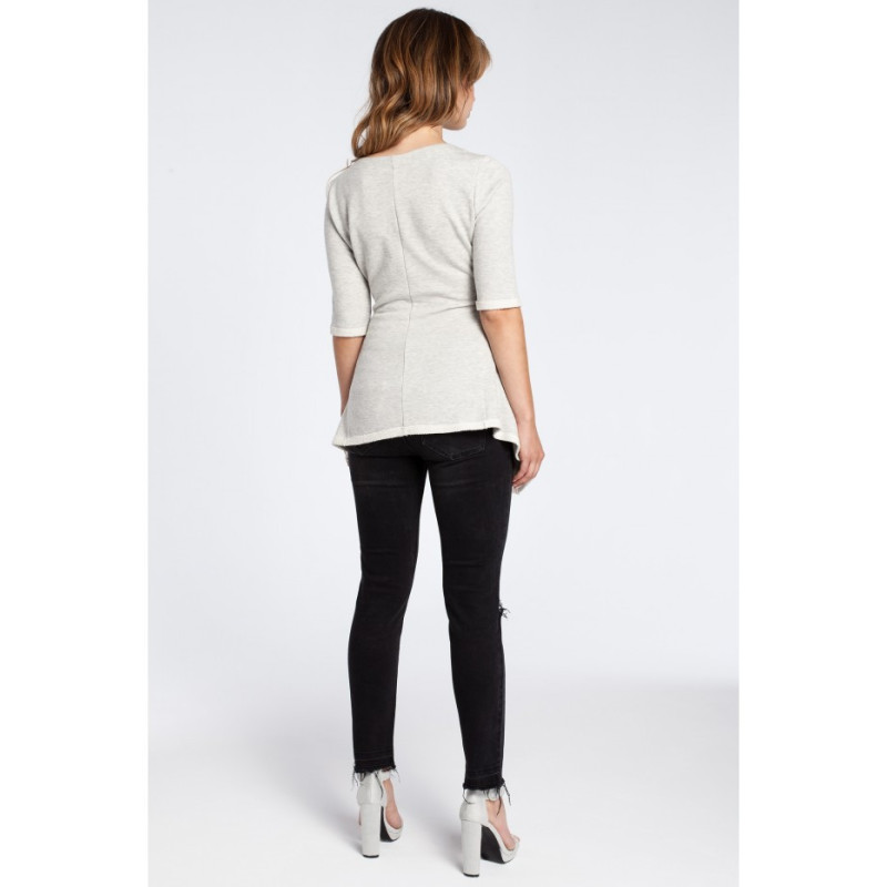 B041 Kobieca bluzka baskinka - popielata