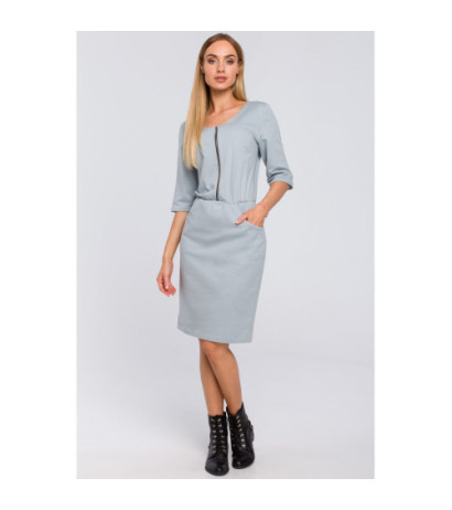 M476 Dresowa sukienka z zamkiem - kolor gołębi