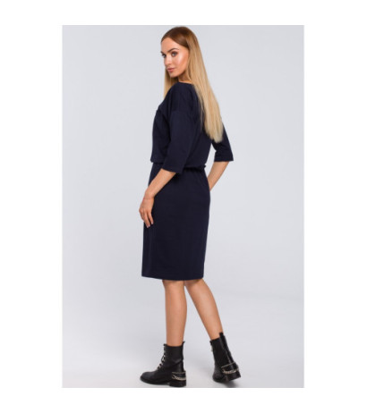 M478 Sukienka z kieszenią - granatowa