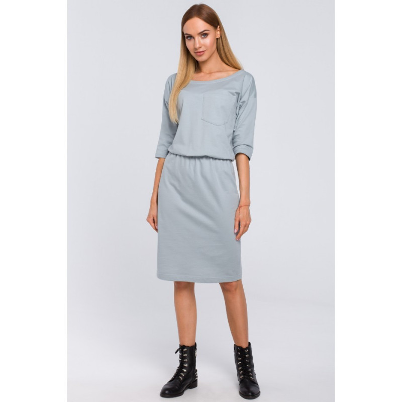 M478 Sukienka z kieszenią - kolor gołębi