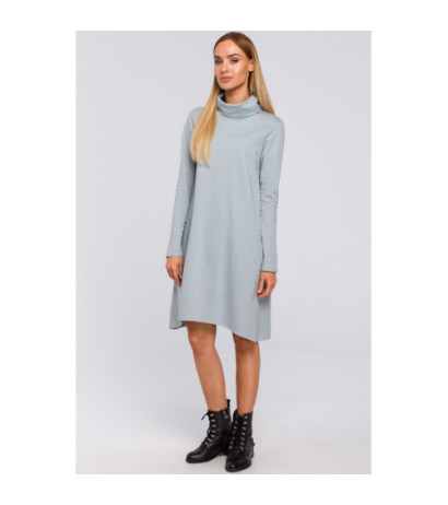 M480 Trapezowa sukienka z golfem - kolor gołębi