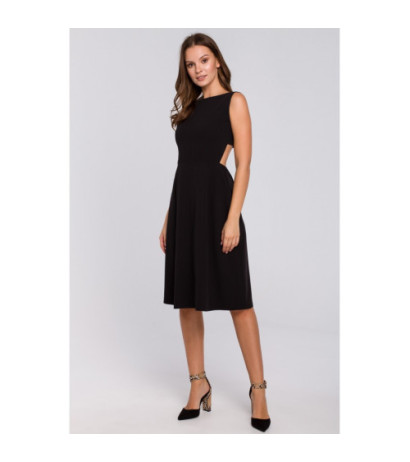 K011 Sukienka z odkrytymi plecami - czarna