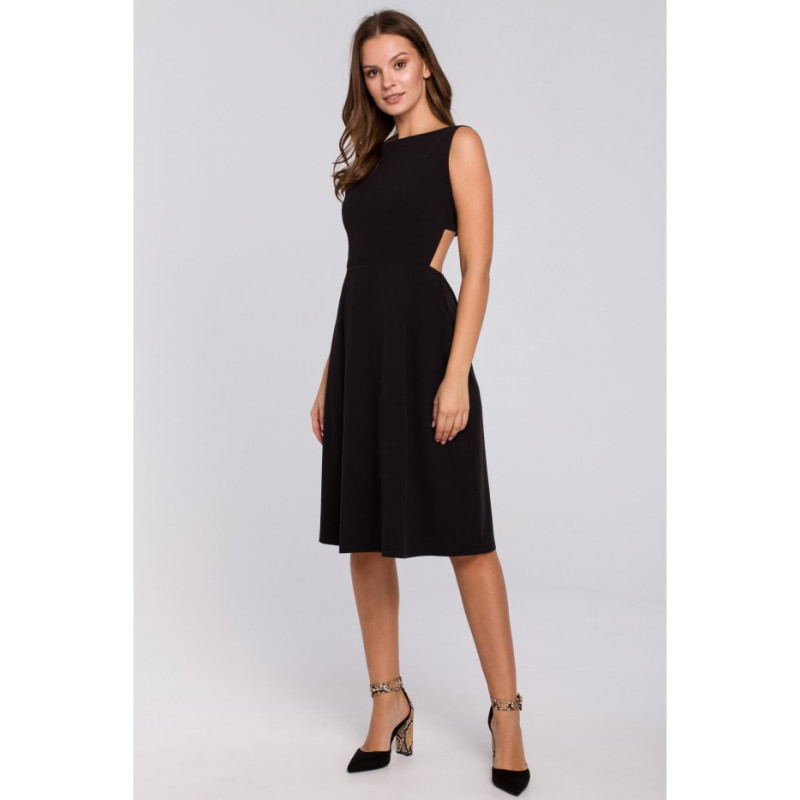 K011 Sukienka z odkrytymi plecami - czarna