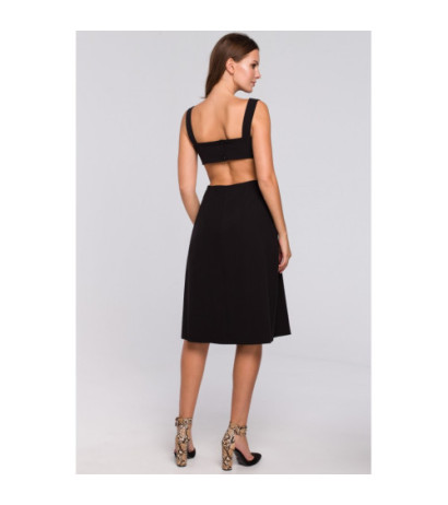 K011 Sukienka z odkrytymi plecami - czarna
