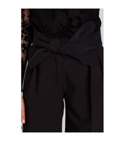 K018 Spodnie z kokardą - czarne