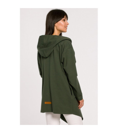 B137 Blezer z kapturem i bez zapięcia - militarno-zielony