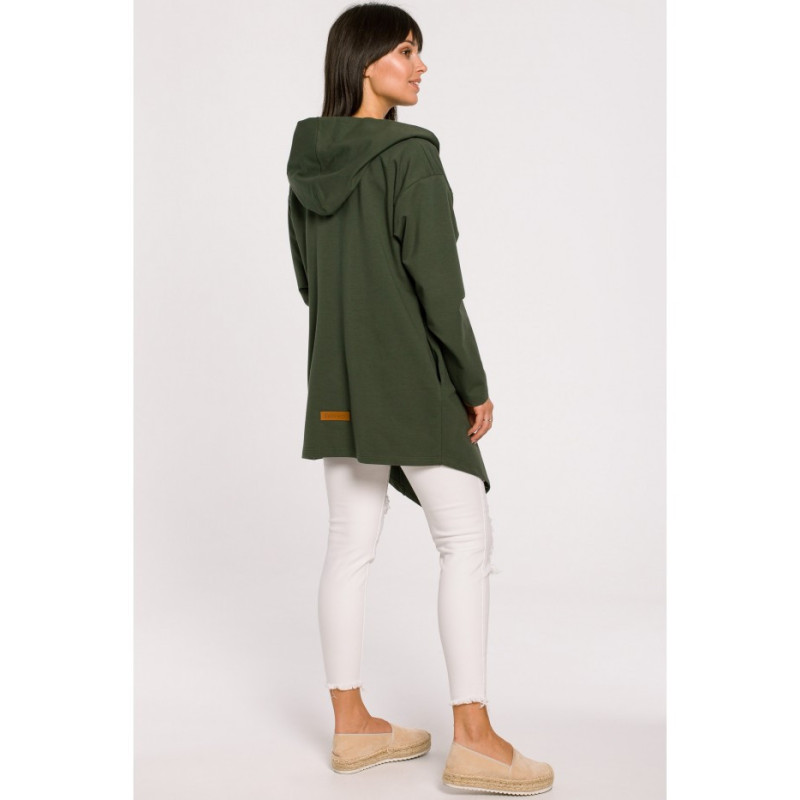 B137 Blezer z kapturem i bez zapięcia - militarno-zielony