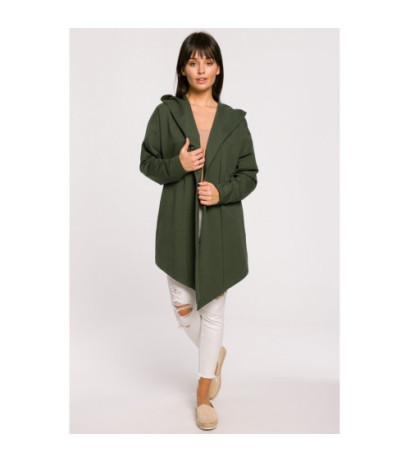 B137 Blezer z kapturem i bez zapięcia - militarno-zielony