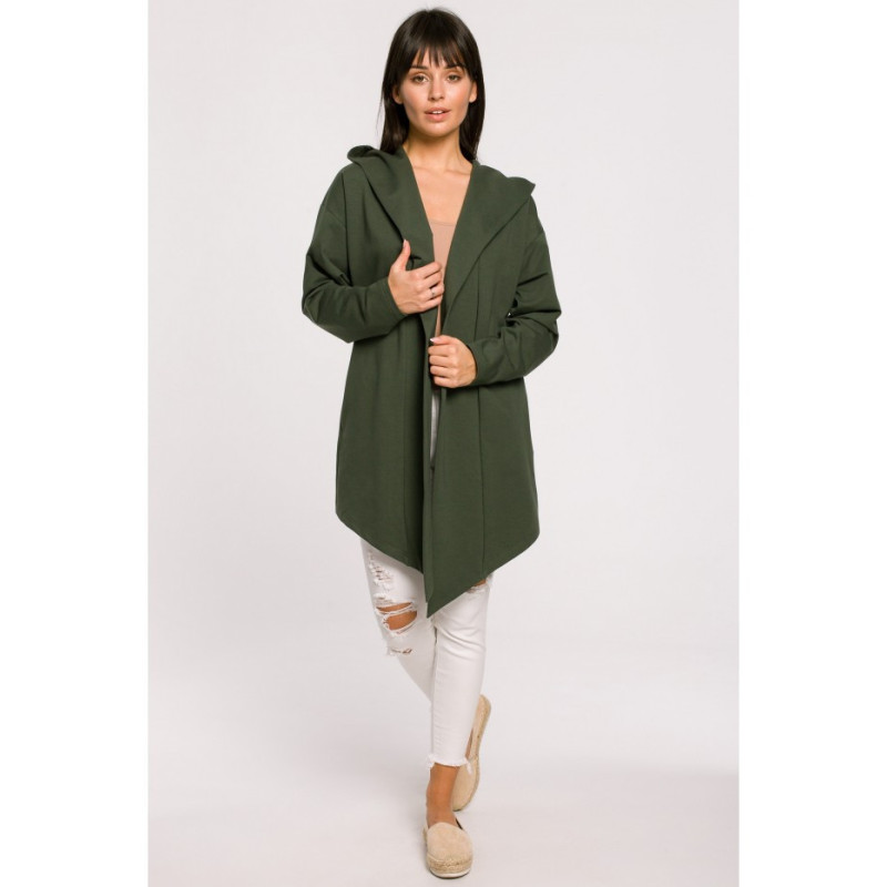 B137 Blezer z kapturem i bez zapięcia - militarno-zielony