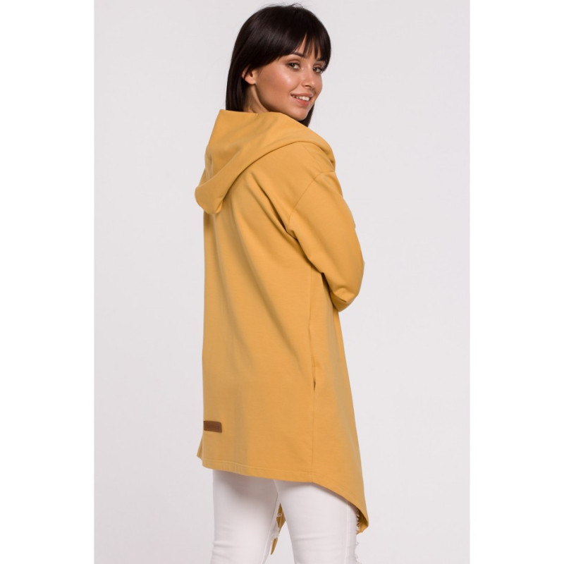 B137 Blezer z kapturem i bez zapięcia - żółty