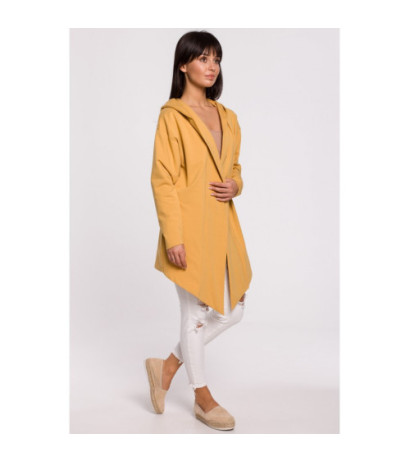 B137 Blezer z kapturem i bez zapięcia - żółty