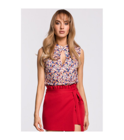 M503 Bluzka bez rękawów w kwiatuszki - model 1