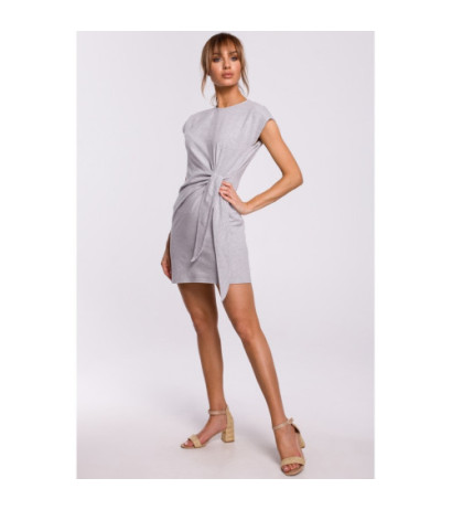 M508 Sukienka z supłem na boku - szara
