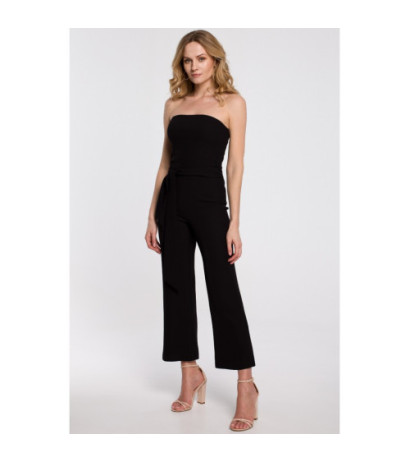 K045 Kombinezon z odkrytymi ramionami - czarny