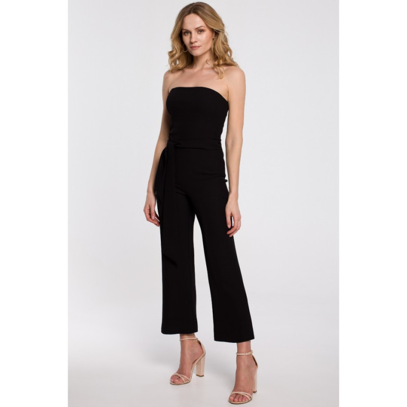 K045 Kombinezon z odkrytymi ramionami - czarny