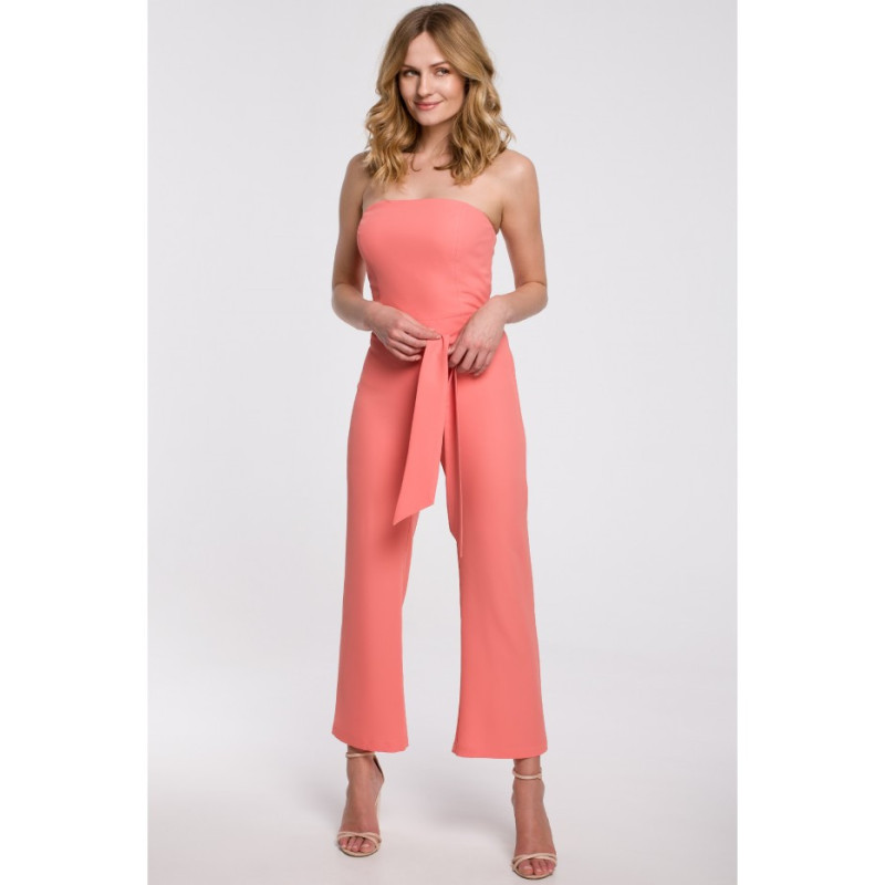 K045 Kombinezon z odkrytymi ramionami - pomarańczowy