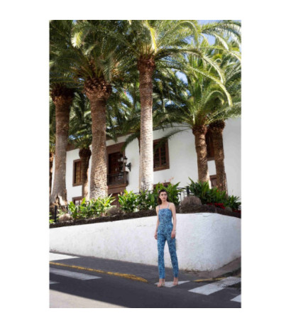 K050 Kombinezon na cienkich ramiączkach z paskiem - model 1