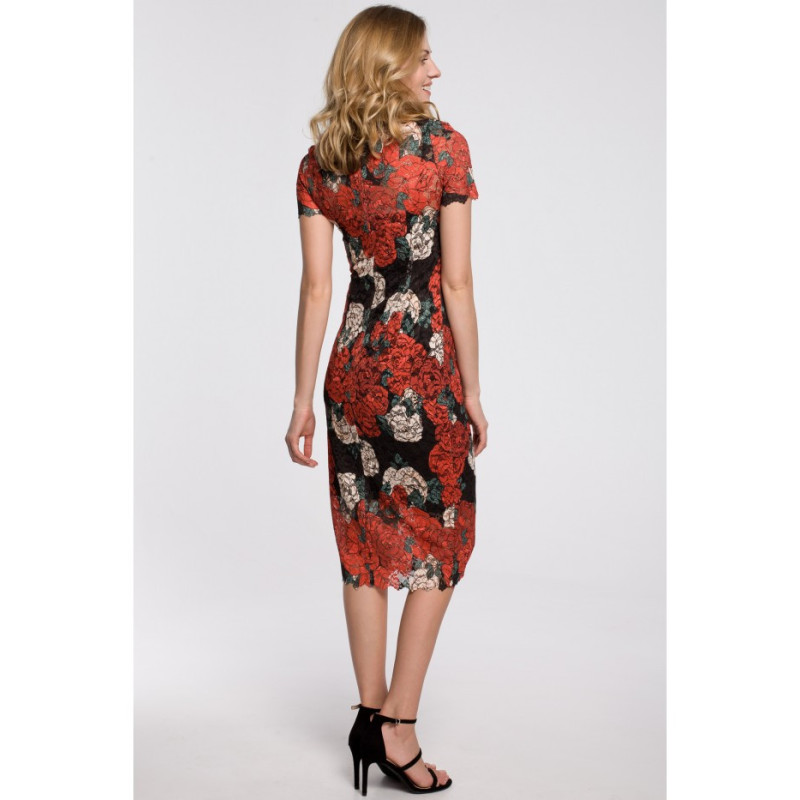 K061 Sukienka koronkowa z nadrukiem - model 1