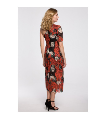 K062 Asymetryczna sukienka na jedno ramię - model 1