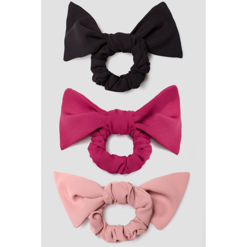K067 Gumki do włosów z kokardą - zestaw 1 (3 szt.)