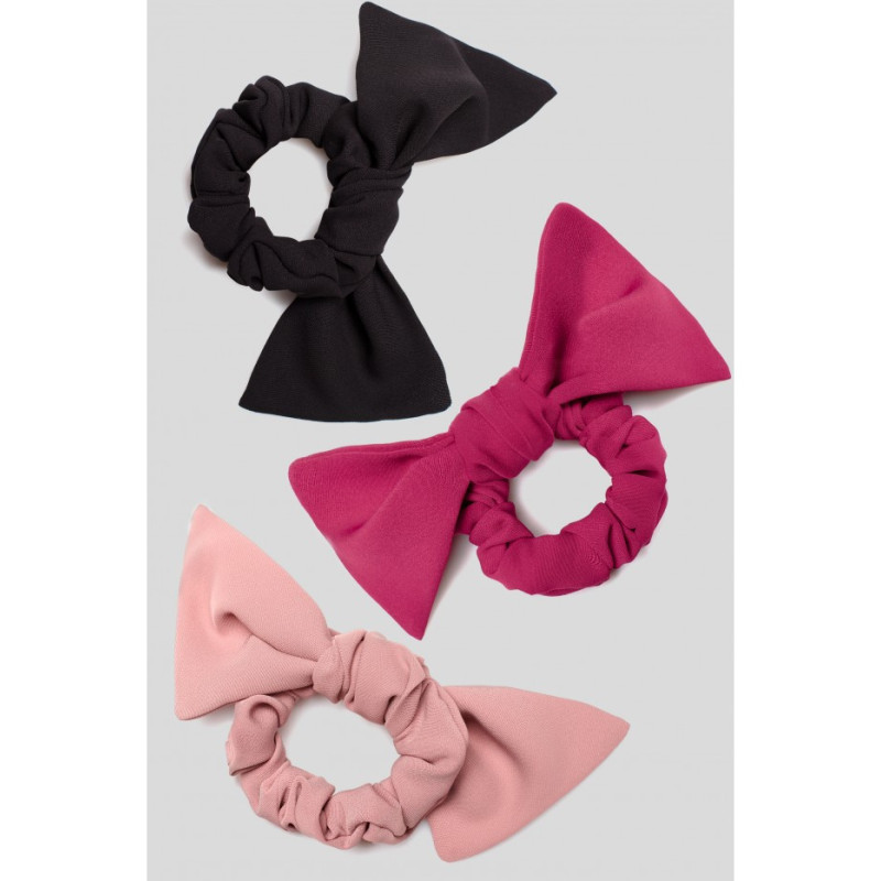 K067 Gumki do włosów z kokardą - zestaw 1 (3 szt.)