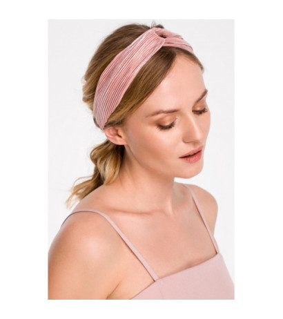K069 Plisowana opaska do włosów - różowa