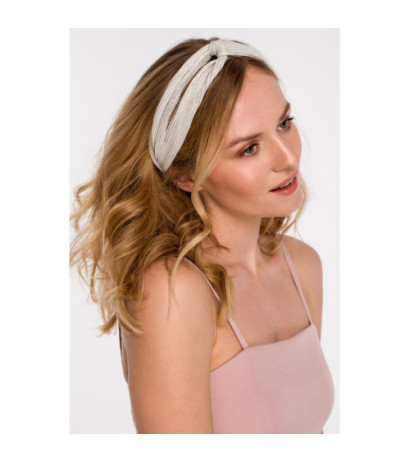 K069 Plisowana opaska do włosów - srebrna
