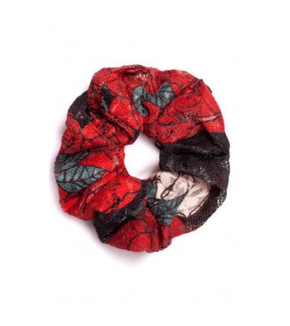 K070 Koronkowa gumka do włosów - róże