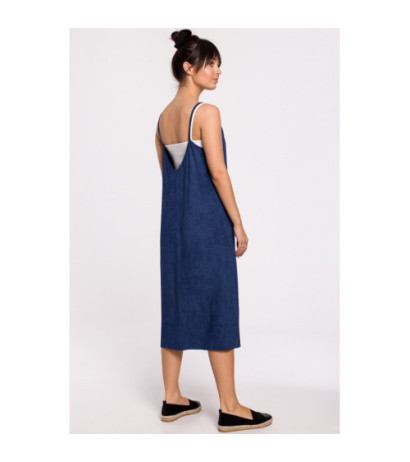 B154 Sukienka warstwowa na ramiączkach - denim