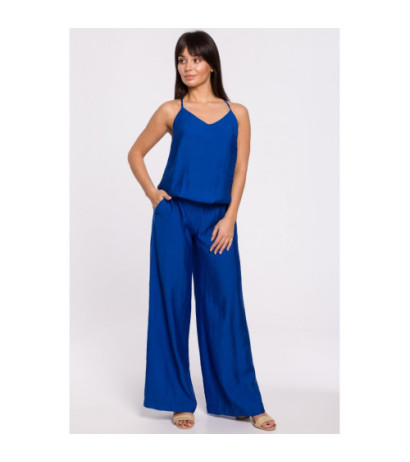 B155 Kombinezon z odkrytymi ramionami - chabrowy