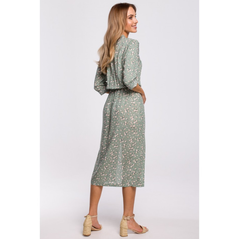 M519 Sukienka midi z rozcięciami na przodzie - model 7