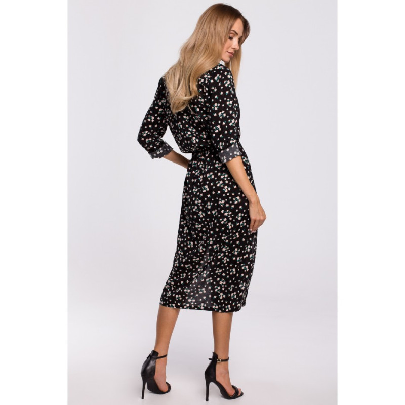 M519 Sukienka midi z rozcięciami na przodzie - model 8