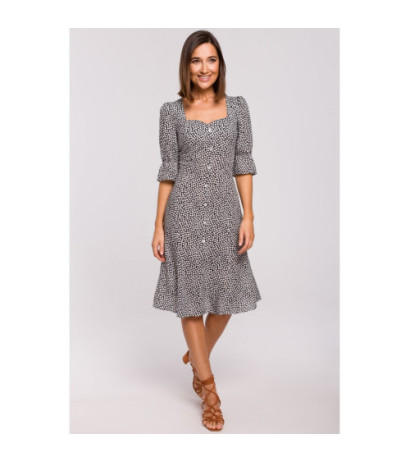 S223 Sukienka midi z guzikami - model 2