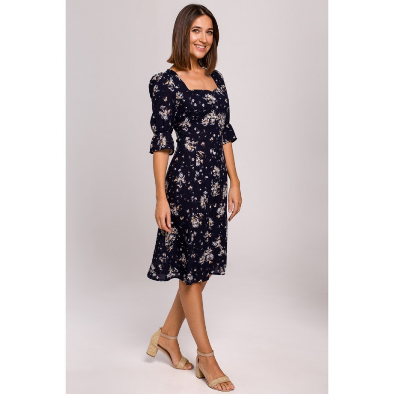 S223 Sukienka midi z guzikami - model 4