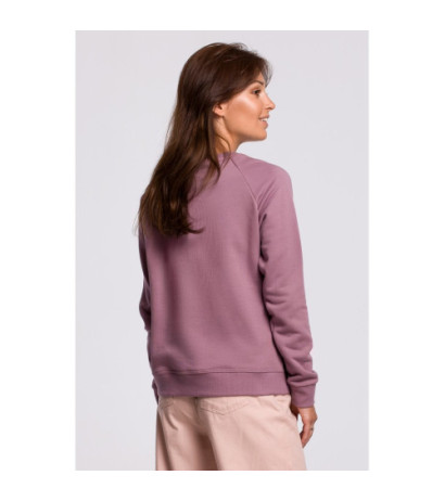 B167 Stylowa bluza z nadrukiem - wrzosowa