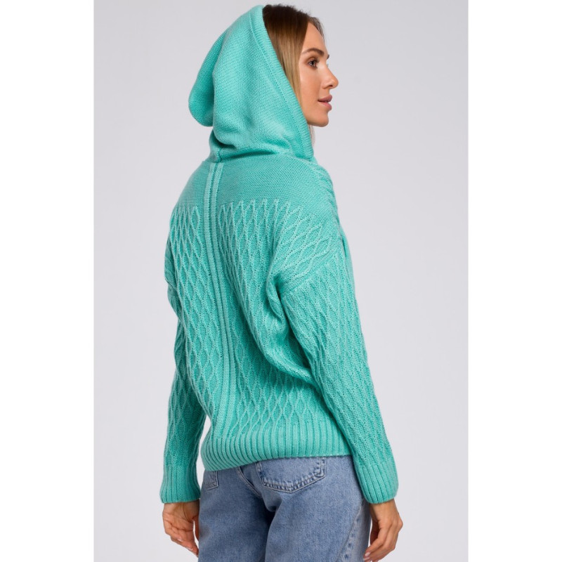 M540 Sweter z kapturem - seledynowy