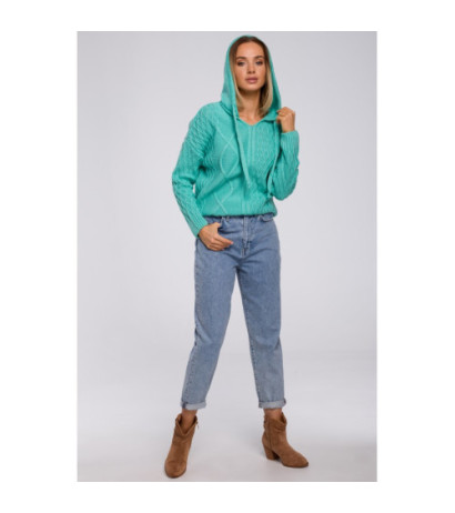 M540 Sweter z kapturem - seledynowy