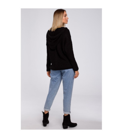 M540 Sweter z kapturem - czarny