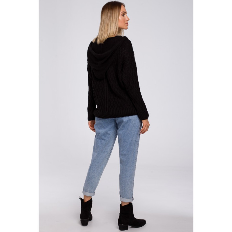 M540 Sweter z kapturem - czarny