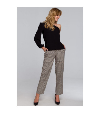 K080 Bluzka na jedno ramię - czarna