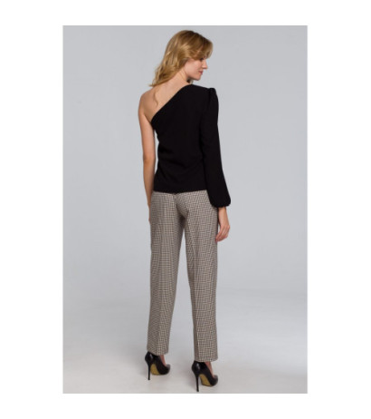 K080 Bluzka na jedno ramię - czarna